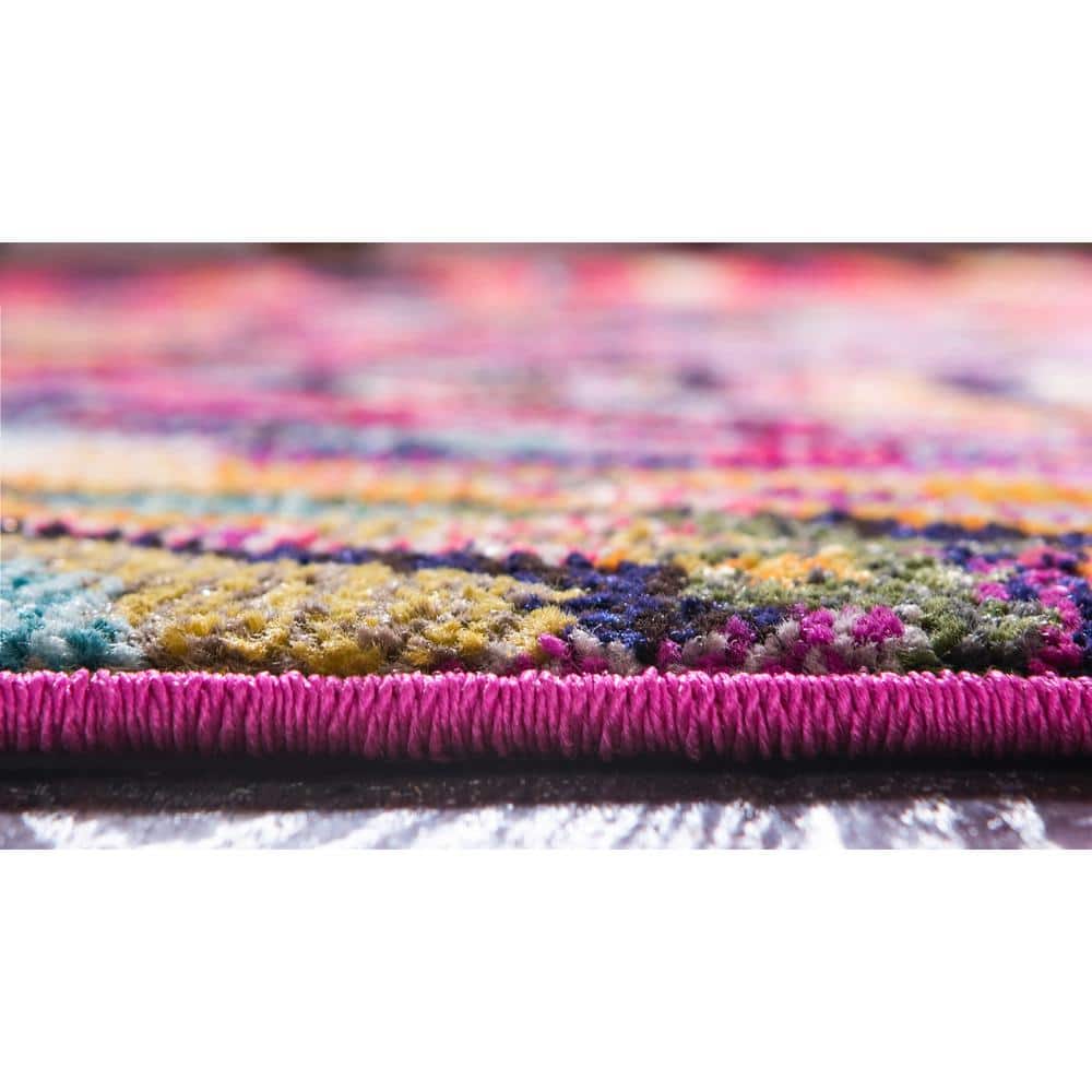 Luminous Light Blue 9' x 12' Abstract Synthetic Area Rug