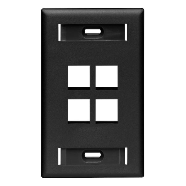 Leviton Black 1-Gang Audio/Video Wall Plate (1-Pack)
