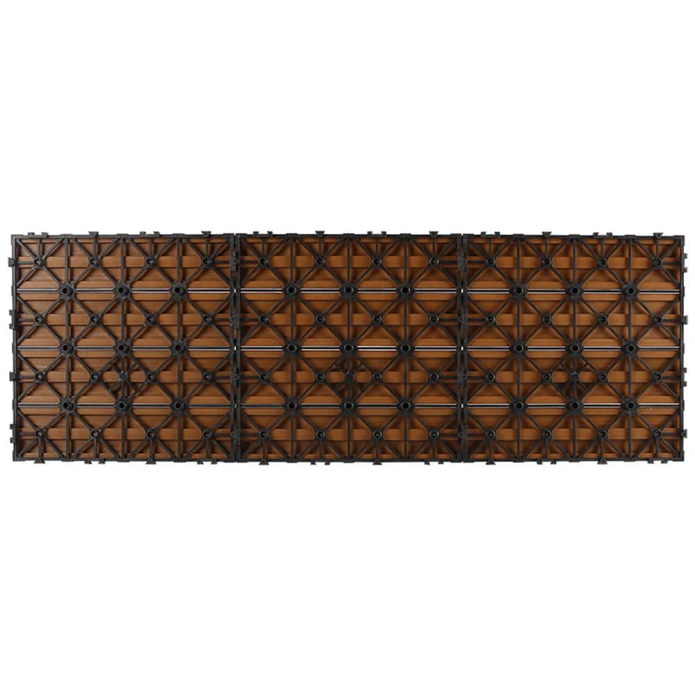 Peruvian Teak 36" x 12" Composite Deck Tile with Water Protection
