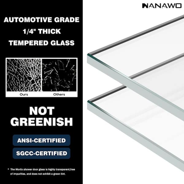 NANAWO 60 in. W x 72 in. H Double Sliding Framed Shower Door in