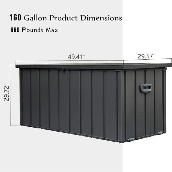 Kadehome 160 Gal. Steel Outdoor Storage Deck Box with Lockable Lid