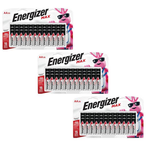 MAX AA Batteries (36-Pack), Double A Alkaline Batteries 3 Pack, 108 Count for Household Use