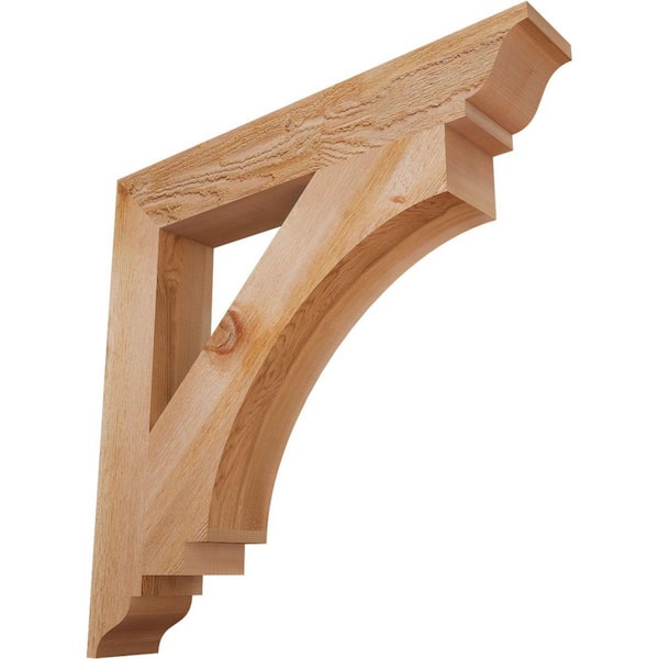 Ekena Millwork 4 in. x 26 in. x 26 in. Western Red Cedar Imperial Traditional Rough Sawn Bracket
