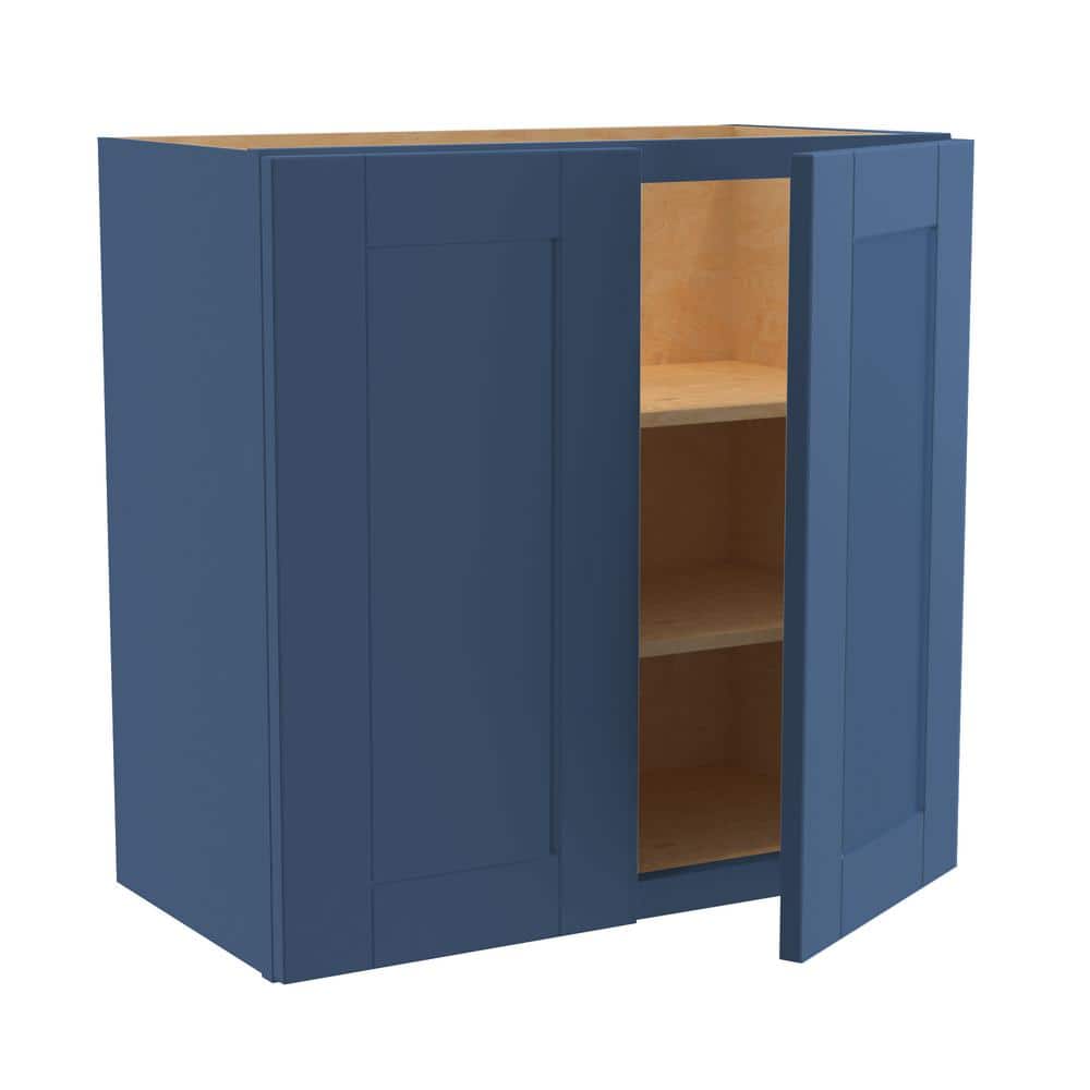 Washington Vessel Blue Plywood Shaker Stock Assembled Wall Kitchen Cabinet 12 in. x 24 in. x 24 in. Soft Close price history on PriceWatchPro
