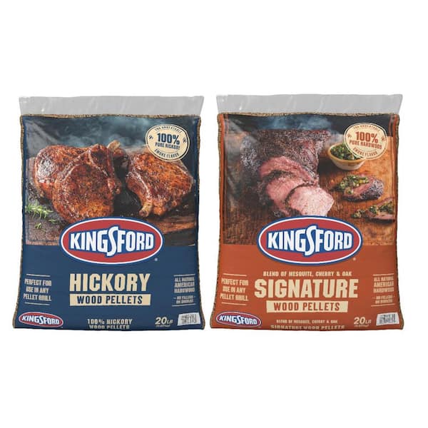 Kingsford 20 lbs. Hickory and 20 lbs. Southwest Blend of Mesquite Cherry and Oak Wood BBQ Smoking Pellets Bundle (2-Pack)