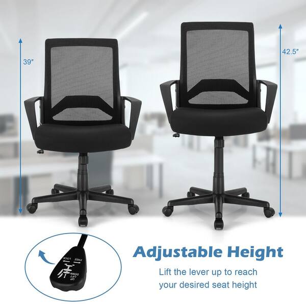 Costway Black Mesh Office Chair Mid, Is Mid Back Or High Chair Better