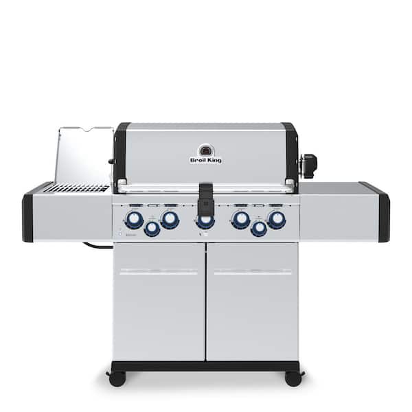 Regal S590 PRO IR 5-Burner Natural Gas Grill in Stainless Steel with Infrared Side Burner and Rear Rotisserie Burner