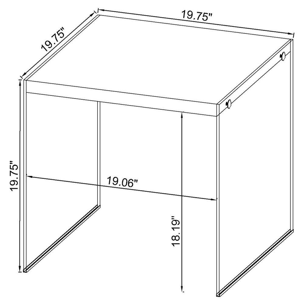 Modern White and Clear Glass Square End Table
