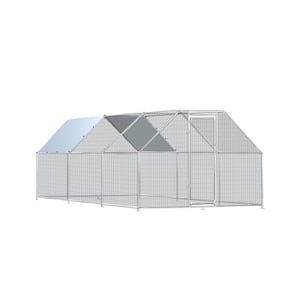 19.69 ft. W x 9.84 ft. D x 6.56 ft. H 0.00444-Acre Metal In-Ground Chicken Coop with 1 Door and Flat Top