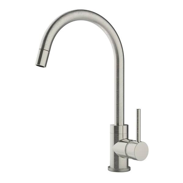 Symmons Dia Single-Handle Pull-Down Sprayer Kitchen Faucet in Satin Nickel