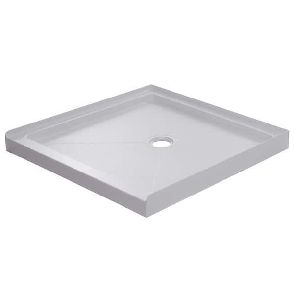 CRAFT + MAIN 36 in. L x 36 in. W Alcove Shower Pan Base with Center Drain in White