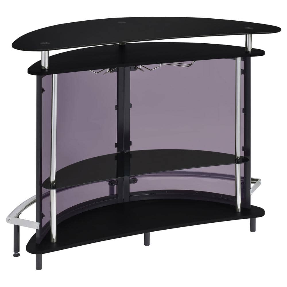 Amarillo Black and Chrome Oval Bar Unit
