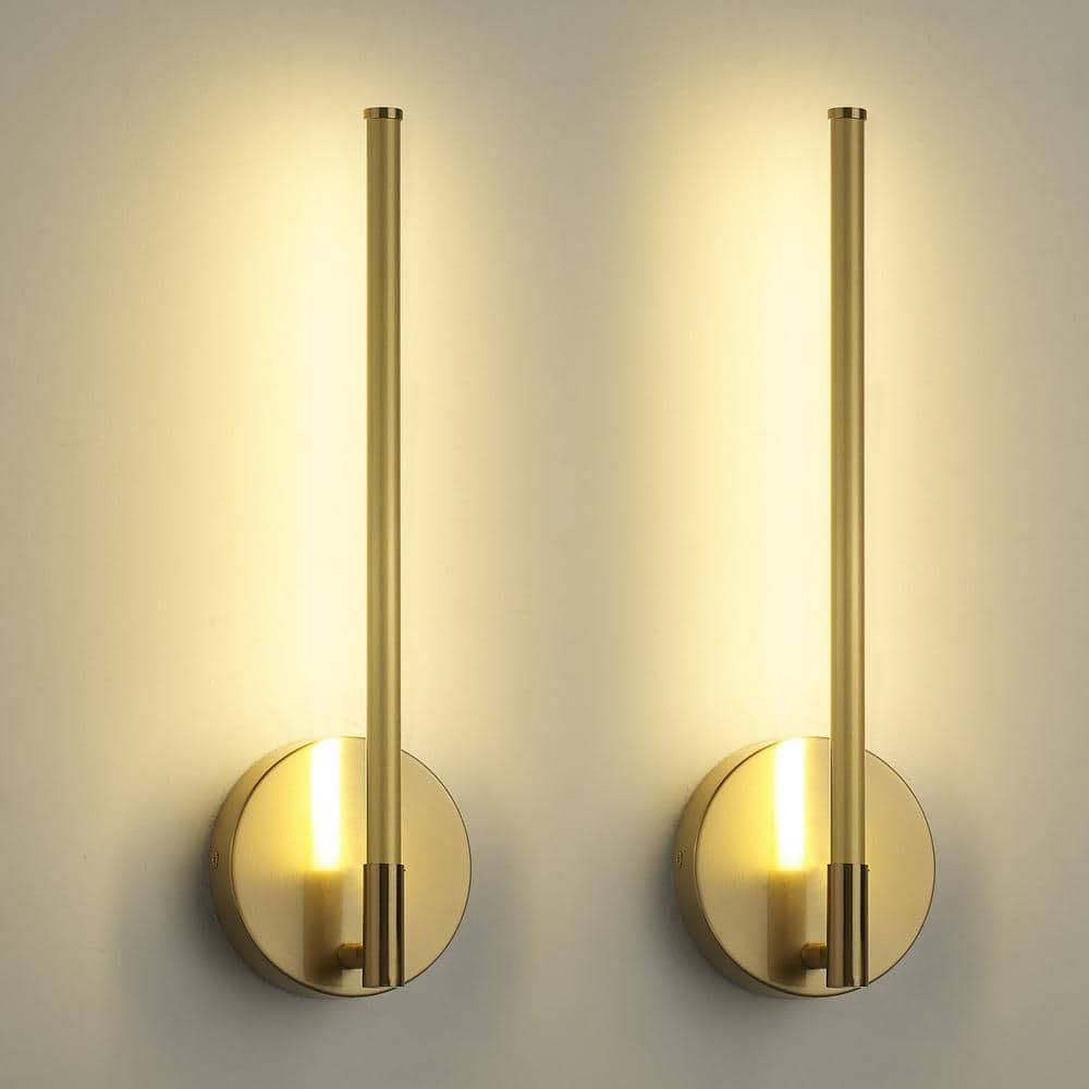 pasentel 4.75 in. 2 Light Gold LED Bathroom Vanity Light Bar BD014-LED ...