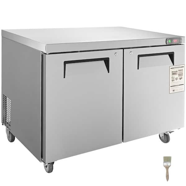 Commercial Refrigerator, 48 in. Worktop Undercounter Refrigerator, 12.85 cu. ft. Thick Stainless Steel Food Prep Station