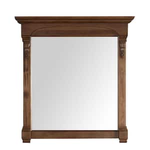 Brookfield 39.4 in. W x 41.3 in. H Framed Square Wall Mirror in Country Oak