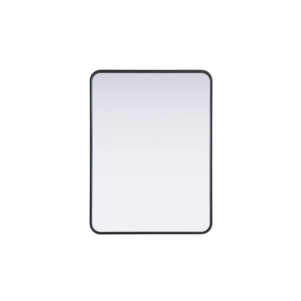 Timeless Home Black 24 in. W x 32 in. H Contour Wall Mirror