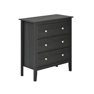 Easy Pieces 3-Drawer Black Chest of Drawers 32.4 in. H x 30 in. W x 14.57 in. D