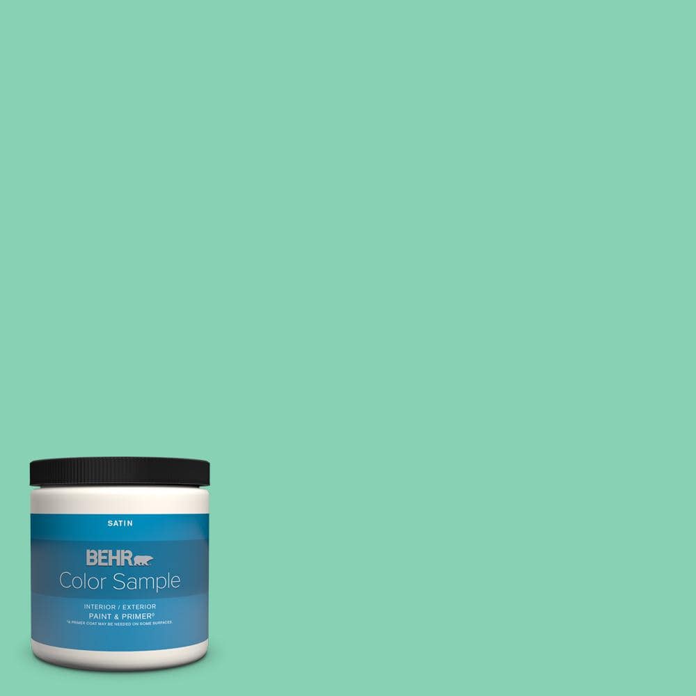 BEHR PREMIUM PLUS 8 oz. #P420-3 Tropical Trail Satin Enamel  Interior/Exterior Paint & Primer Color Sample B370416 - The Home Depot