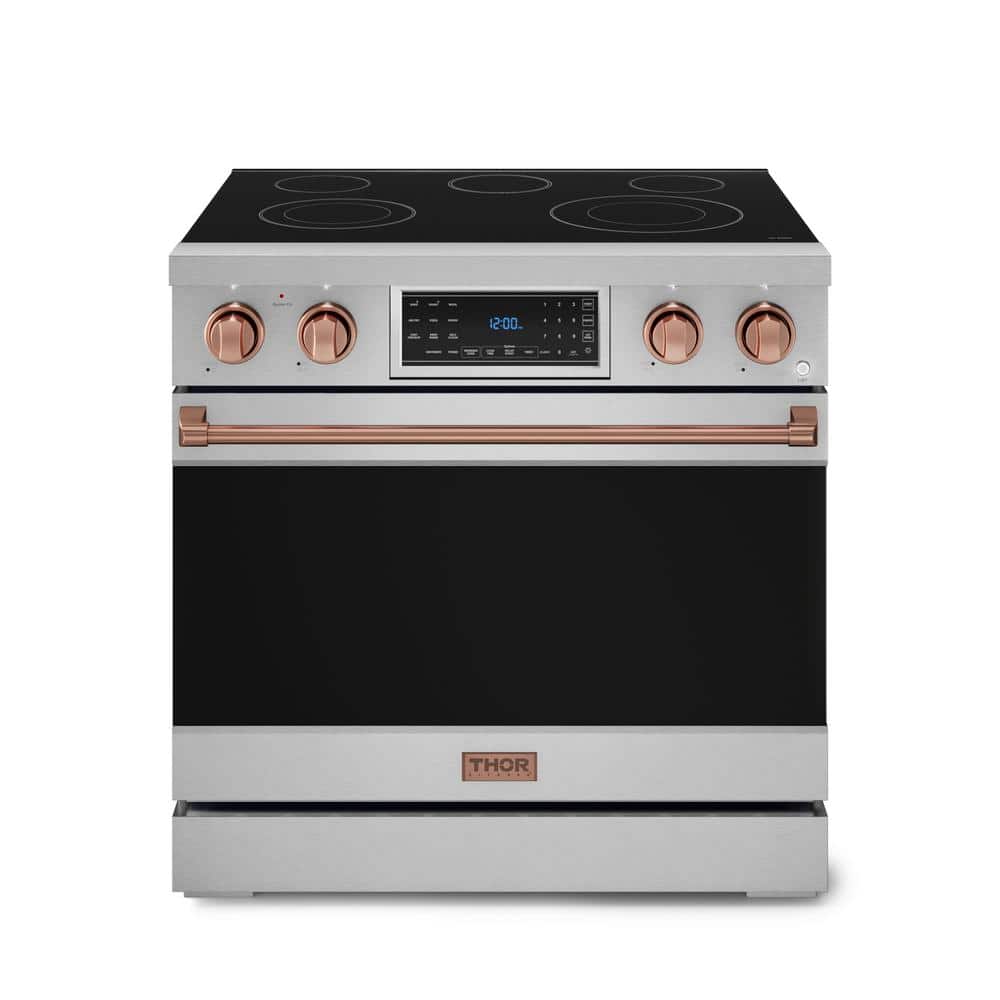 Gordon Ramsay Series 36 in. 5-Burner Elements Freestanding Electric Range in SS/Rose Gold with Convection and Air Fryer price history on PriceWatchPro
