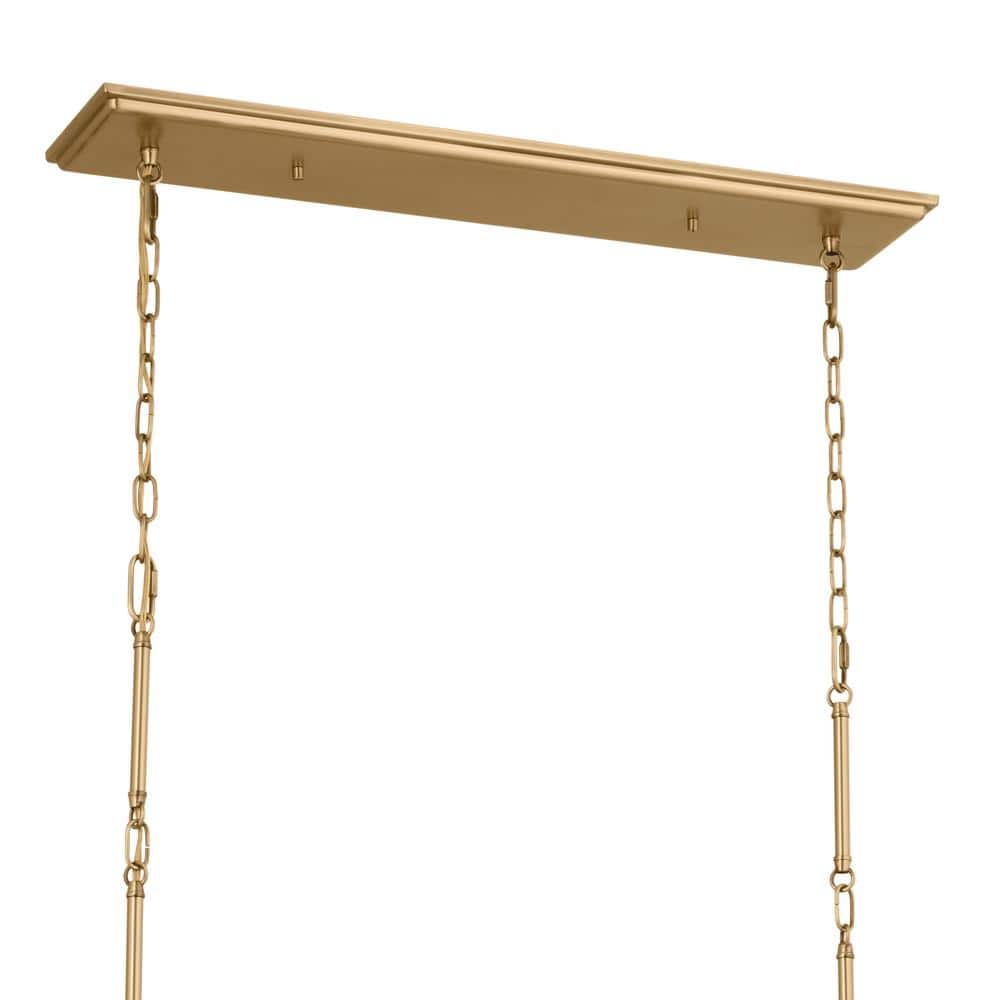 Adeena Brushed Natural Brass 8-Light Linear Chandelier