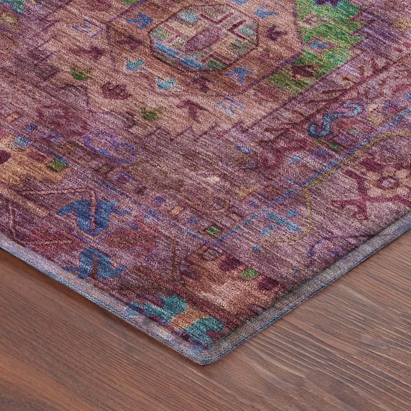 Mayfield Premium Machine Washable Abstract AMF2228 Pink 3 ft. x 4 ft. Area Rug