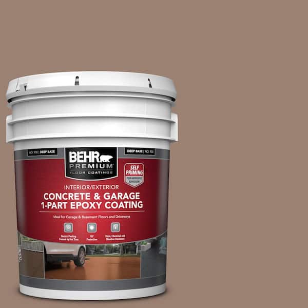 5 gal. #N190-5 Frontier Brown Self-Priming 1-Part Epoxy Satin Interior/Exterior Concrete and Garage Floor Paint