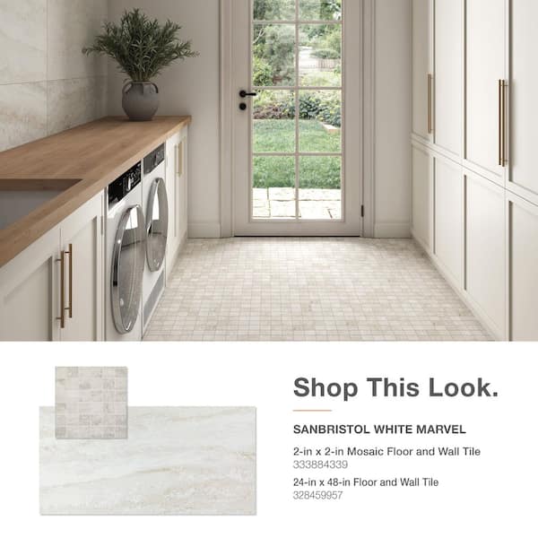 Daltile Sanbristol White Marvel 24 in. x 48 in. Matte Color Body