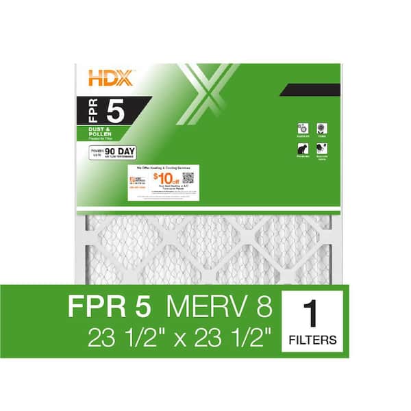 HDX 23.5 in. x 23. 5 in. x 1 in. Standard Pleated Air Filter FPR-5, MERV-8