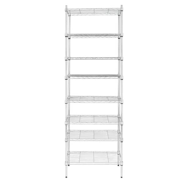 Modern Silver Wire Shelf (70.87 in. H x 13.78 in. W)
