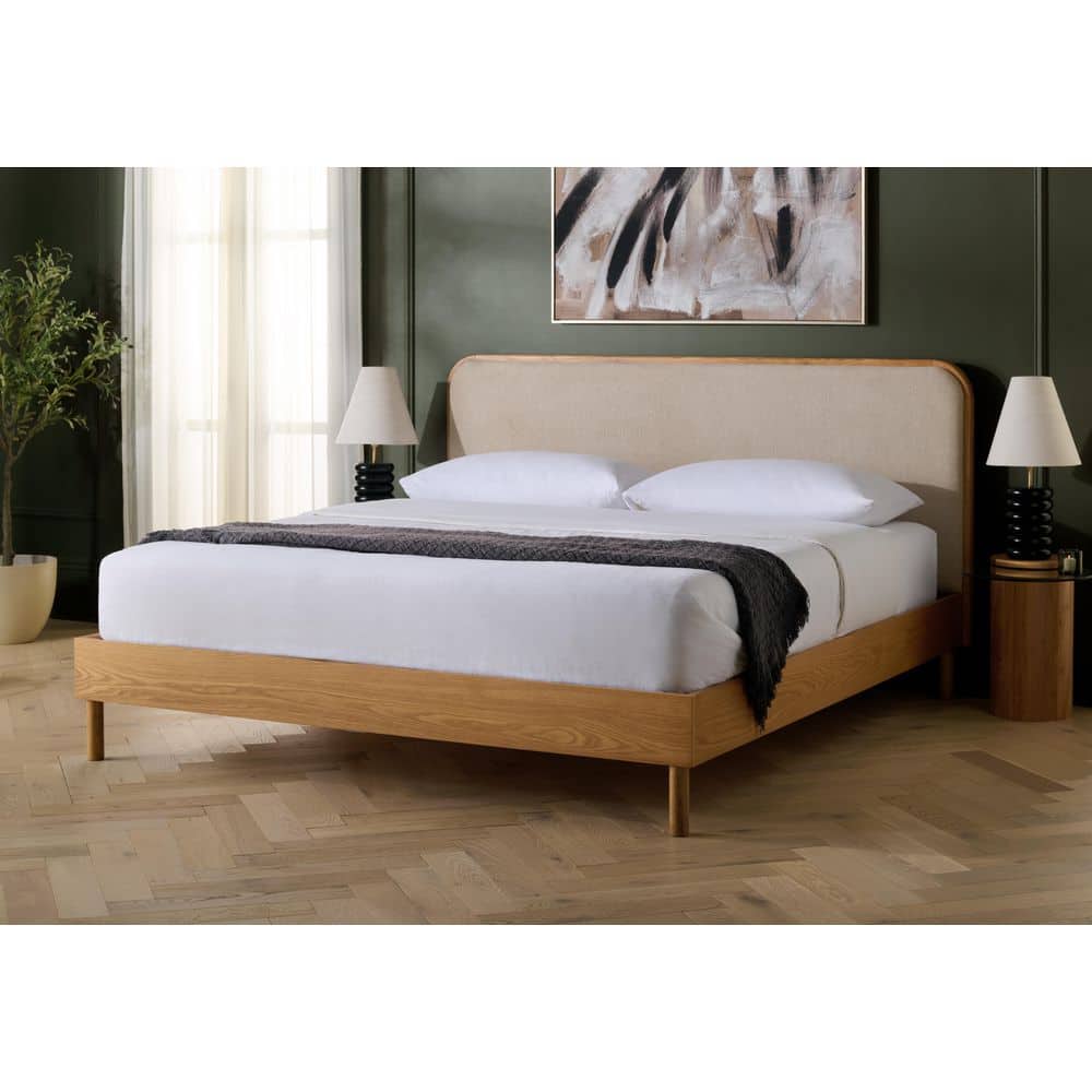 Yohan Brown Iron Frame Queen Panel Bed