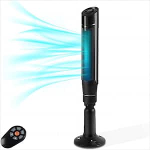 12.6 in. W Portable Tower Fan with 360-Degree Oscillation, Remote Control, 8 Wind Speed, 3 Modes Setting in Black