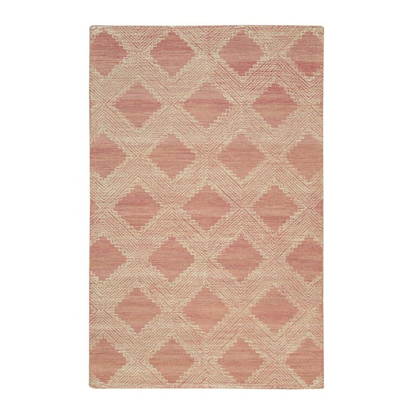 Pink 5 ft. x 8 ft. Hand-Tufted Wool Contemporary Transitional Spring Area Rug