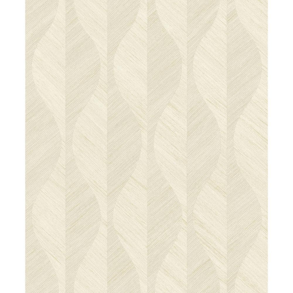 Oresome Cream Ogee Vinyl Wallpaper Roll
