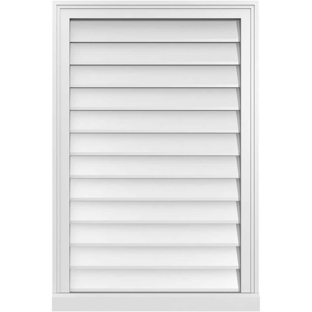 Ekena Millwork 24 in. x 36 in. Vertical Surface Mount PVC Gable Vent ...