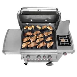 Genesis II E-330 3-Burner Natural Gas Grill in Black with Built-In Thermometer and Side Burner
