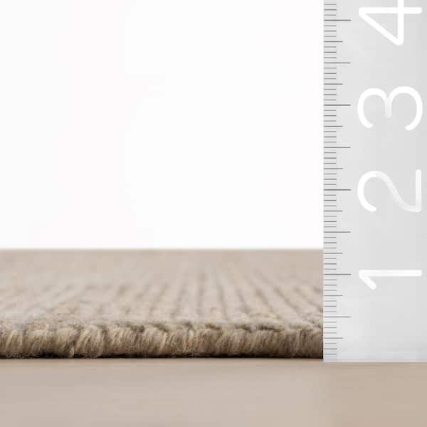 nuLOOM Elanisse Solid Wool Area Ivory 6 ft. x 9 ft. Indoor Area