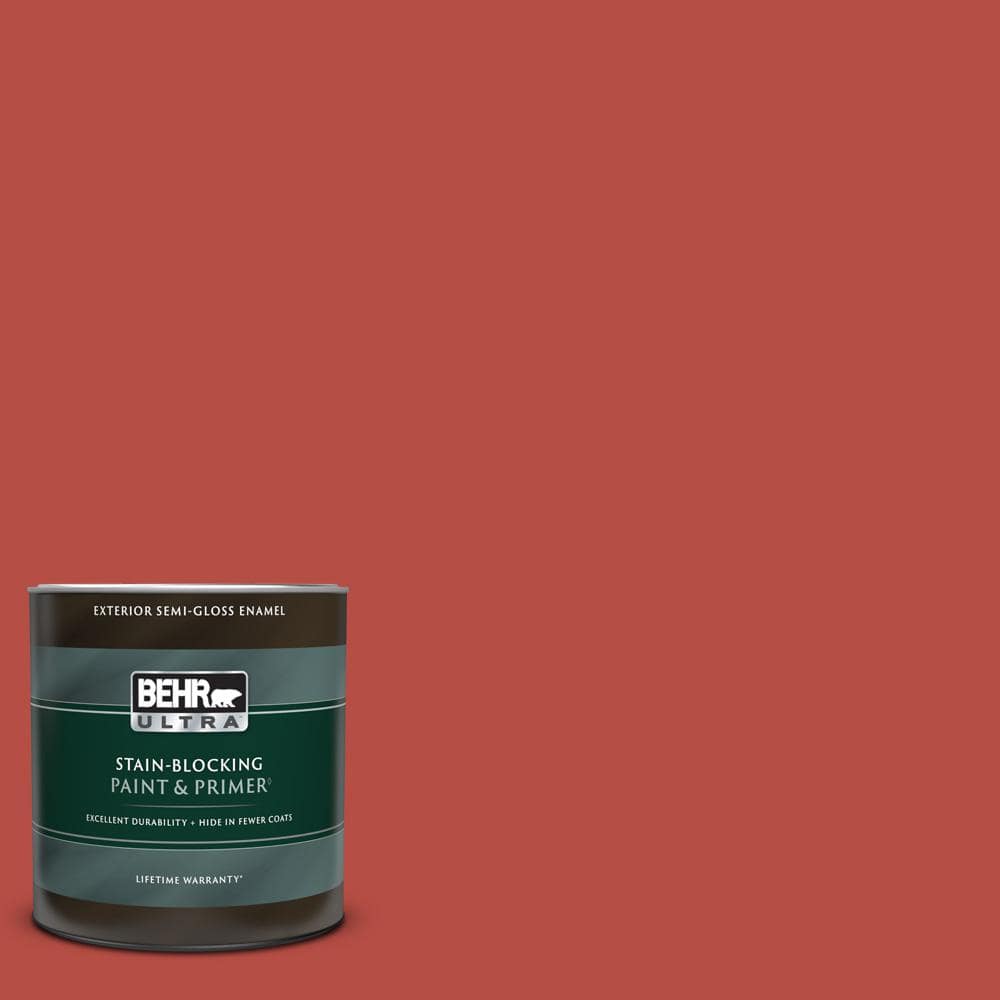 BEHR ULTRA 1 qt. #M160-7 Raging Bull Semi-Gloss Enamel Exterior Paint &  Primer 585304 - The Home Depot