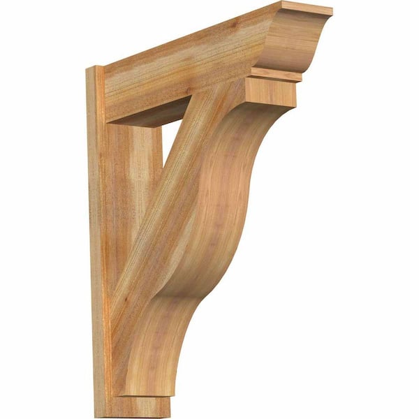 Ekena Millwork 8 in. x 36 in. x 32 in. Western Red Cedar Fuston Traditional Rough Sawn Outlooker
