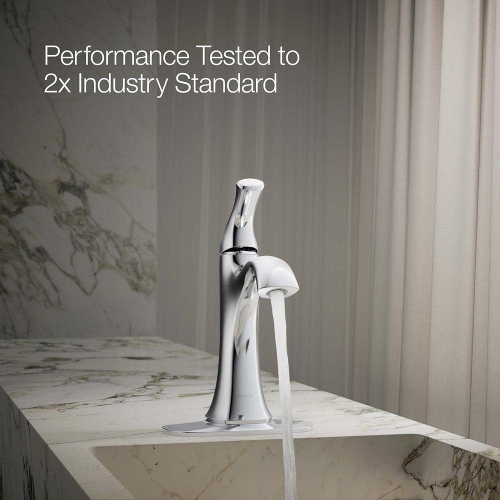 Polished Chrome Single Handle Mid Arc Bathroom Faucet