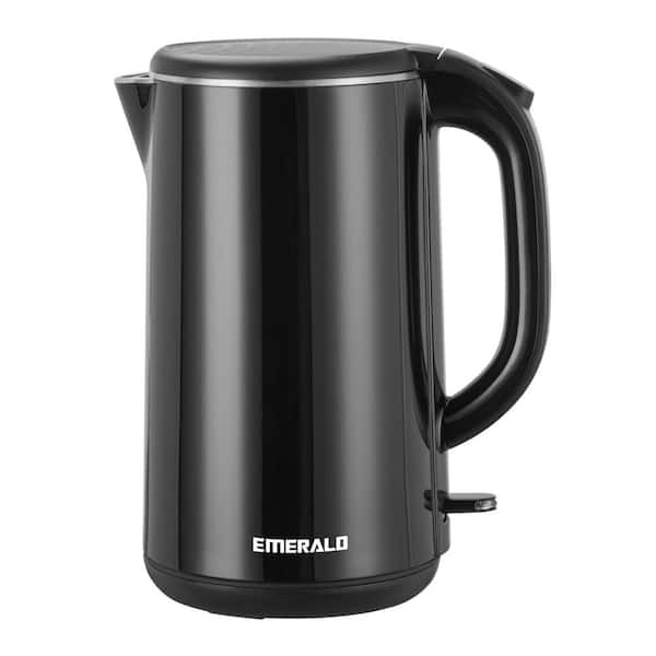 7.6-Cup Stainless Steel Interior Black Tea Cordless Electric Kettle