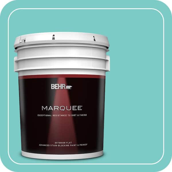 BEHR MARQUEE 5 gal. #BIC-39 Blue Green Gem Flat Exterior Paint & Primer