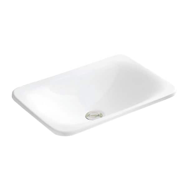 Valera 21 in. Top Mount Vitreous China Bathroom Sink in White