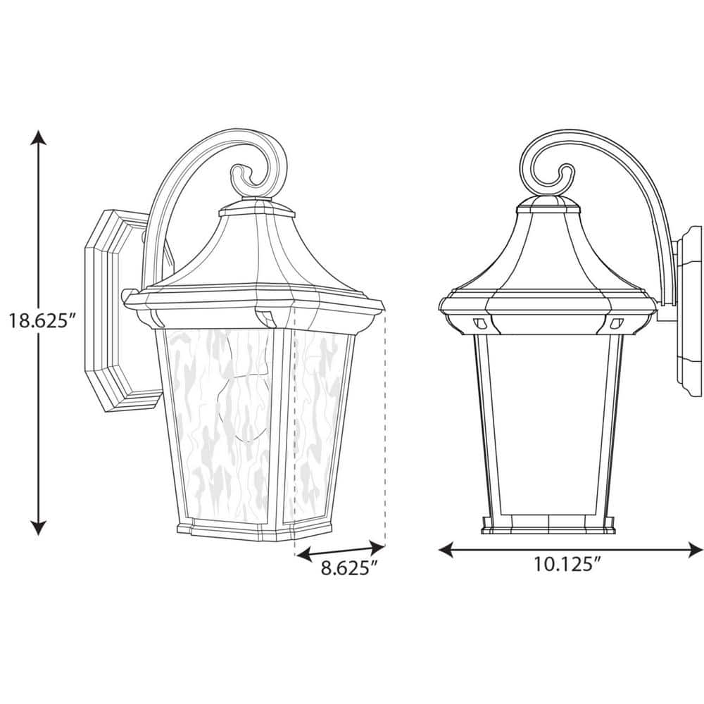 Marquette 19" Black Resin Outdoor Wall Lantern