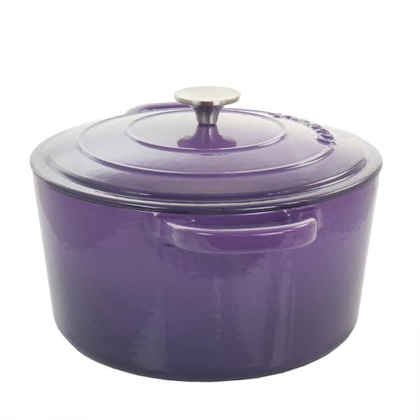 Crock-Pot Artisan 2 Piece 5 Quart Enameled Cast Iron Dutch Oven with Lid in  Lavender 985114723M - The Home Depot