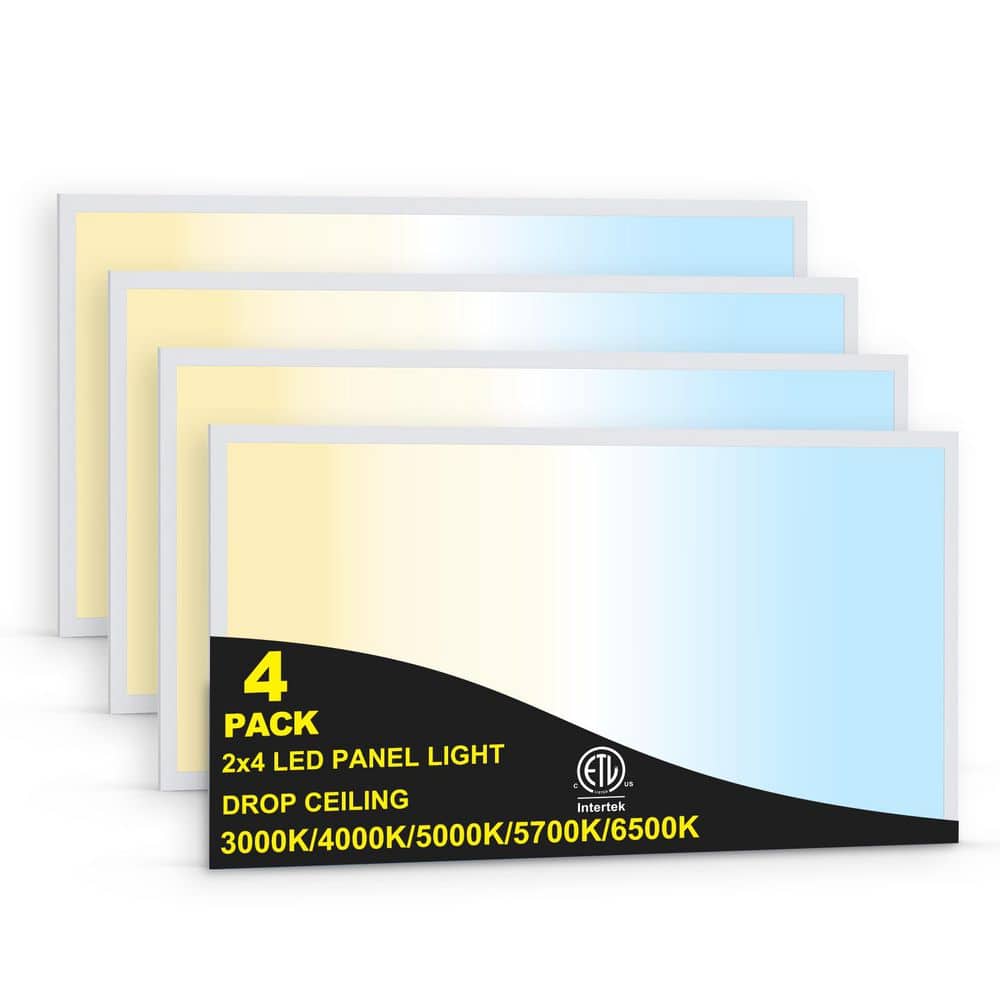 2 ft. x 4 ft. 7700 Lumen White Integrated LED Panel Light 5CCT 0-10V Dimmable Recessed Light Fixture (4-Pack) price history on PriceWatchPro