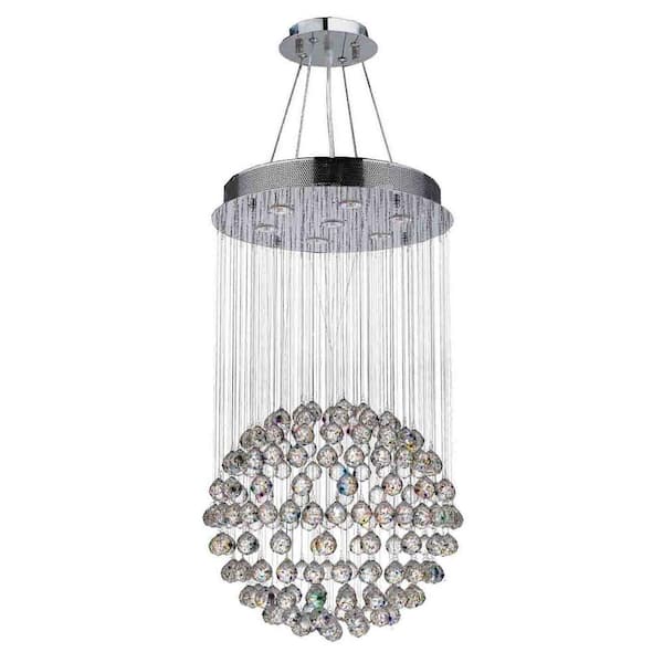 Worldwide Lighting Saturn Collection 7-Light Polished Chrome Crystal Chandelier