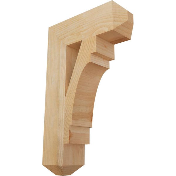 Ekena Millwork 6 in. x 32 in. x 20 in. Douglas Fir Merced Craftsman Rough Sawn Bracket