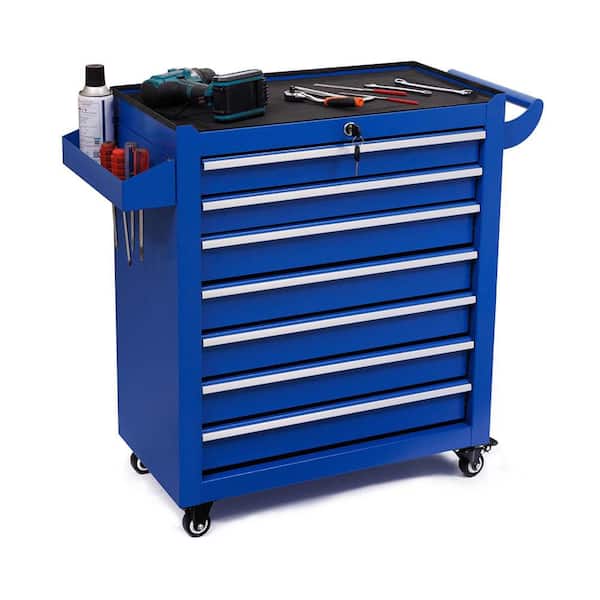 Boyel Living Blue 31.26 in. H 7-Drawer Tool Storage Cabinet on