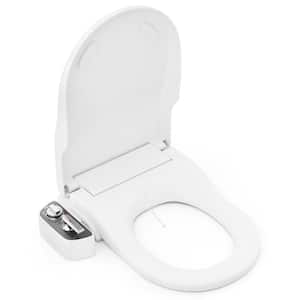 Non-Electric Bidet Seat for Elongated Toilets Rear and Front Wash Self-Cleaning Dual Nozzle Slow Close Lid