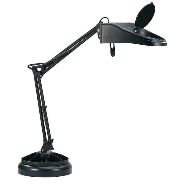 Black Indoor Lighted Magnifiers Lamp, Magnifying Desk Lamp Home Depot